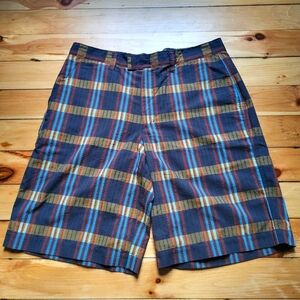 Patagonia Seersucker Chino Shorts Mens 32 Plaid Black Cotton Preppy School Golf